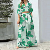 2023Womens Autumn Multicolor Printing Temperament Commuting High Waist Sexy Lace Up Fashion Casual Set Femme Sexy Disfraz