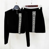 New Star Fashion Single Lead Heavy Industry Nail Beads Diamond Top Skirt Set Two