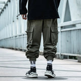 Tide Functional Windbreaker Pants Men's Autumn And Winter Loose Hip-Hop Brand Ins Foot-Bound Harlan Pants Cargo Pants Tide-Outfit