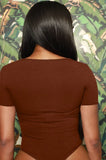 Sexy Keyhole Round Neck Short Sleeve Slim