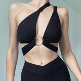 Sexy Halter Solid Crop