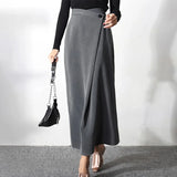 Casual Solid Irregular Skirt Female High Waist Loose Asymmetrical For Women Skirts Fashion Autumn Style 2022