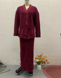 Knitted Knitted With Long Sleeve Open Shirt Two-Piece Set In The Long-Sleeved Skirt In The Autumn/Winter Of