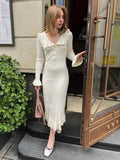 Dress Knitted Dress Autumn And Winter New Sweater Dress 2025 Vintage Lady French