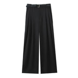 Women's Clothing 2025 New Fashion Comfortable With Belt High-Rise Double-Folded