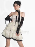 Sexy Corset Dress Women Evening Party Elegant Y2k Mini Dress Female Beach Style Long Sleeve Korean Clothing 2023 Summer 425-0-Outfit