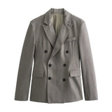Double-Breasted Suit Jacket 2208425 Blended Straight Trousers 2202425 Suit-Outfit