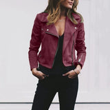 Winter Autumn Motorcycle Leather Jackets Yellow Leather Jacket Women Leather Coat Slim PU Jacket