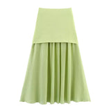 Women's ZA New Multi-Color Button Knitted Vest Vest Half-Skirt