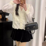 New Spring Style Small Fragrant Wind Nail Bead Knitted Cardigan Women's Long Sleeves High Level Feeling Gentle Sweet Style Coat-Outfit
