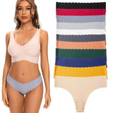 Lady One-Thick Thread Wave Side Cotton Crotch Low-Waist Bikini Trousers