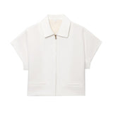 Spring New Women's Collar Short-Sleeved Short Coat Straight Trousers 8491053