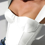 Graduation Party Gift Satin Women Off Shoulder Women Crop Tops Sleeveless Summer Slim Tank Sexy Elegant Nigh Club Chic Female Clothing