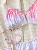 Toloer Color Low Waist Gradient Print Bikini D652W-Outfit