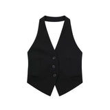 New Summer Dress Bare Back Collar Vest 7926446 800-Outfit