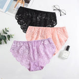3pcs/Pack! Ultra Thin Women Panties Plus Size Briefs for Women White Pink