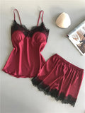 2019 Hanging Pyjamas Women's Summer Sexy Ice Wire Two-Piece Set With Silk Shorts Gathering Big-Size Thin