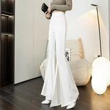 Sexy Split Flare Pants Women High Waist Slim Boot Cut Trousers Spring Vintage Korean Streetwear Long