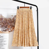 Summer Chiffon Beach Boho Maxi Women Skirt High Waist Floral Print Vintage Holiday Ruched Long Fashion Skirts