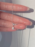 Silver Rhinestone Drop Decor Necklace-Outfit