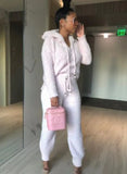 Fleece Hoodies Top and Pants 2pc