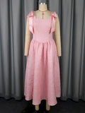 Women's Elegant Bow Dress T-Shirts With High-Waist A Party Evening Dress Party