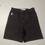 Year's Popular Street Y2K Jeans, Sports Trousers, Hip-Hop Cartoon Embroidery, Retro Blue Loose.-Outfit