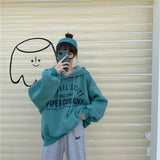 Women Letters Medium-long Warm Harajuku Bf Womens Korean Style with Pockets Students Loose Casual New Arrivals