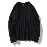 Men Cotton T-Shirts Men's Fashion Solid Color Long Sleeve Tees Male Simple Wild Casual O-NeckT Shirt