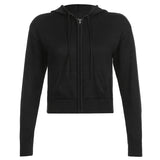 Solid Kintted Jackets y2k Casual Coat Long Sleeve Cute Harajuku Basic Outwear Autumn Winter Hoodies Women Korean