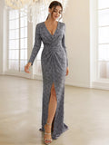Print Glitter Twist Front Split