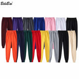 New Solid Color Casual Pants Men Brand Men's Fashion Drawstring Full Length Pants Slim Harajuku Style Pencil Pants