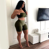 Leisure Sports, Fitness, Running, High Elasticity, Tight Body, Small Chest Shorts, Two-Piece Sets.-Outfit
