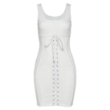 women bandage low-neck sexy summer dress camisole skinny clothes elastic hight 2021 fashion bodycon dresses
