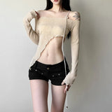 Summer New Women's Clothing Sexy Pure Hot Babes Wind Inclined Irregular Design Short-Term Open-Enavel