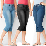 Women's 7-Point Jeans Slim Middle-Waisted Denim 7-Point Women's