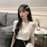 Summer New Korean Version Of The Slimmed Inside The Bottom T-Shirt Sexy Hollow Individual Knitted