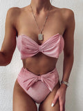 Toloer New Swimsuit Hot Swimsuit Women's Split Bright Silk Bikini B138-Outfit