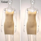 Seamless Nude Slip Dress 2023 Summer Women Adjustable Strap Sexy Vestidos Stretchy Bodycon Slim Midi Dress
