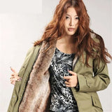 woman winter cotton jackets Plus size Hooded coat Thicken Faux fur Lining warm parkas Slim female winter tops IOQRCJV