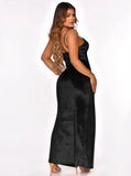 Eleant Velvet Sling Split Evening