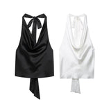 Homemade New Women's Classic Hanging Neck Silk Tatry