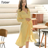 2 Piece Outfits Elegant Women Chic Temperament Casual Shirt Wrap Loose Mini dress Street Midi Skirt Mujer Femme Slim