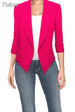 Big Size Slim Women Blazers Fashion 2023 Spring Jacket Female Work Office Solid Pocket Notched Blazer Feminino Coat