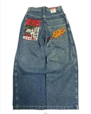 Y2K Big Boy Jeans Original Hip-Hop Embroidered Loose Jeans Street High-Outfit
