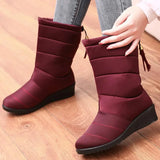 Boots Women Winter Snow Boots Female Faux Fur Plush Booties Waterproof Shoes For Women Black Down Boots Botas