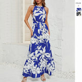 Shooting Women's Summer New Fashion Print Round Collar Sexy Dress Dress