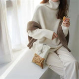 Women Sweater Pullover Female Knitting Overszie Sweaters Long Sleeve Girls Loose Elegant Knitted Thick Outerwear Plus