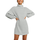 Toloer And Winter New Women's Turtleneck Medium Long Sweater Sweater