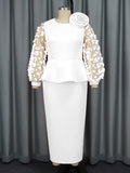 Party Party Wind Pink Dress Fashion Perspective Sleeve High Waist Dress